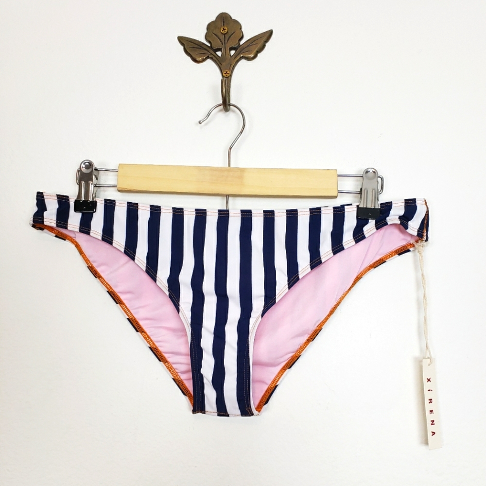 NEW Xirena Vertical Stripe Bikini Bottom Sz Large
